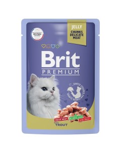 Корм для кошек форель в желе пауч 85г Brit*