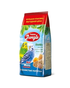 Корм для волнистых попугаев 900г Happy jungle