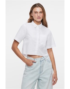 Блузка рубашка хлопковая укороченная с коротким рукавом Befree