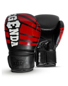 Боксерские перчатки черный красный 14 oz Legenda