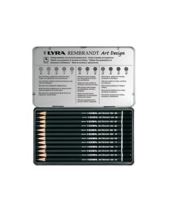 Набор карандашей чернографитных Art Desing 12 шт в металл коробке Lyra