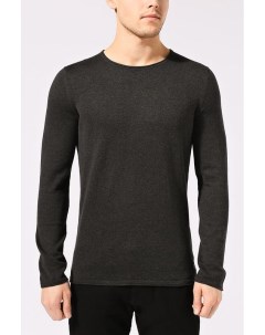 Серый хлопковый однотонный пуловер Tom tailor