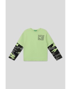 Хлопковая футболка с длинным рукавом Benetton