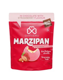 Конфеты Марципан в белом шоколаде со вкусом клубники 150 г Skriveru