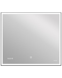 Зеркало LED 011 design 80x70 с подсветкой часы металл рамка прямоугольное KN LU LED011 80 d Os Cersanit
