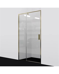 Душевая дверь в нишу Aisch 100х200 профиль золото стекло прозрачное Wasserkraft