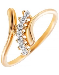 Кольцо с 7 бриллиантами из жёлтого золота Джей ви