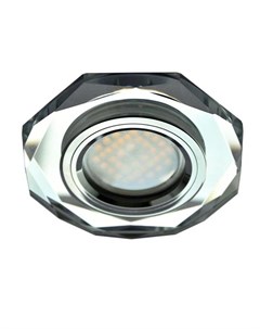 Светильник встраиваемый mr16 gu5 3 glass стекло 8 угольник с прямыми гранями хром хром 25x90 Ecola