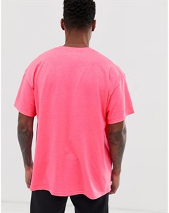 Неоново розовая oversize футболка с надписью clarity Boohooman