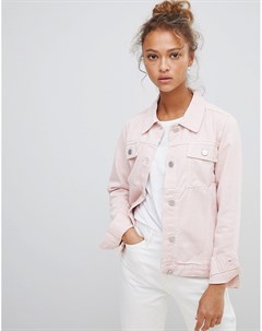 Розовая джинсовая куртка с вышивкой волка Wåven