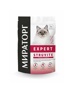 Expert Struvite полнорационный сухой корм для кошек при мочекаменной болезни струвитного типа 400 г Мираторг