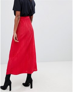 Красная юбка макси с эффектом помятости Boohoo