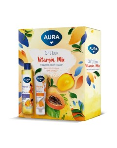 Набор подарочный для женщин Vitamin Mix гель для душа Манго и папайя 250мл крем для рук питательный  Aura