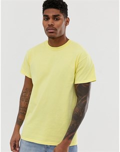 Желтая футболка с принтом Bowery на спине Boohooman
