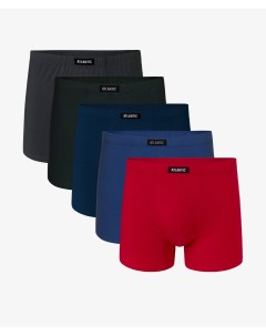 Мужские трусы шорты набор из 5 шт хлопок индиго хаки красные голубые графит Atlantic