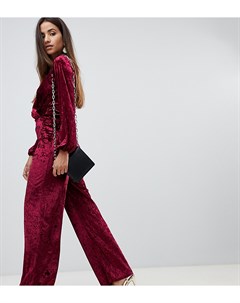 Бархатные брюки с широкими штанинами сливового цвета Scarlet rocks