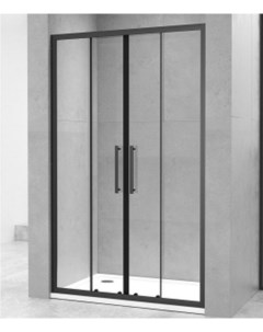 Душевая дверь 8007 2B 150 150x190 см 2 раздвижные прозрачное стекло черный матовый Oporto