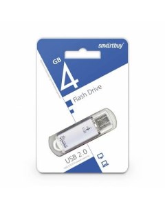 Smartbuy USB Drive 4Gb V Cut series Silver SB4GBVC S