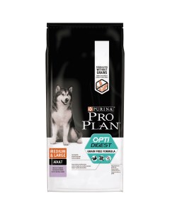 Корм для собак Grain free для средн и крупн пород с чувствит пищевар с индейкой сух 12кг Pro plan
