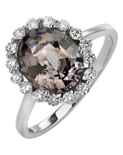 Кольцо с шпинелью и бриллиантами из белого золота Эстет