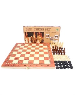Настольная игра 3 в 1 Шахматы шашки и нарды с игровым полем 35х35 см Наша игрушка