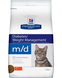 Сухой корм Prescription Diet m d Feline Weight Loss Low Carbohydrate Diabet диета для кошек 1 5 кг Hill`s
