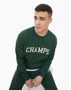 Тёмно зелёный свитшот с надписью Champs Gloria jeans