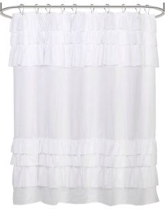 Штора для ванной Frill Double White 180x180 Carnation home fashions