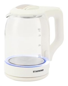 Чайник электрический SKG1056 2000 Вт белый 1 8 л стекло Starwind