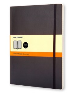 Блокнот в линейку CLASSIC SOFT XLarge 19х25 см 192 стр твердая обложка черная Moleskine