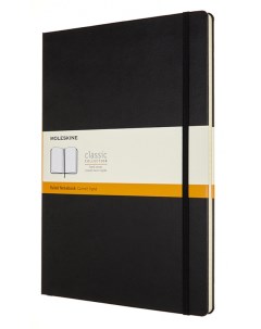 Записная книжка в линейку Classic 21х30 см 192 стр твердая обложка черная Moleskine