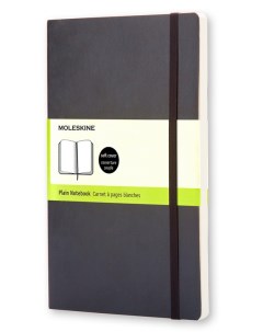Записная книжка нелинованная CLASSIC SOFT Large 130х210 мм 192 стр обложка черная Moleskine