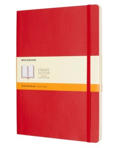 Записная книжка в линейку Classic Soft XLarge 190х250 мм 192 стр обложка красная Moleskine