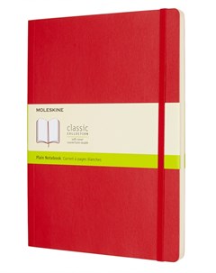 Записная книжка нелинованная Classic Soft XLarge 19х25 см 192 стр обложка мягкая красн Moleskine