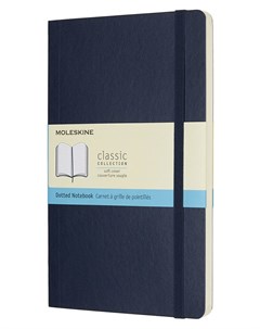 Записная книжка пунктир Classic Soft Large 13х21 см 192 стр обложка мягкая синяя сапф Moleskine