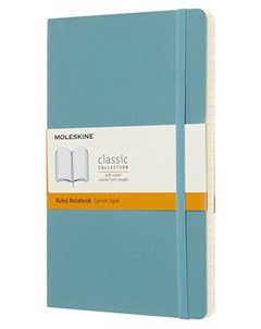 Записная книжка в линейку Classic Soft Large 130х210 мм 192 стр обложка голубая Moleskine
