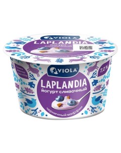 Йогурт сливочный Laplandia черничный маффин 7 2 БЗМЖ 180 г Viola