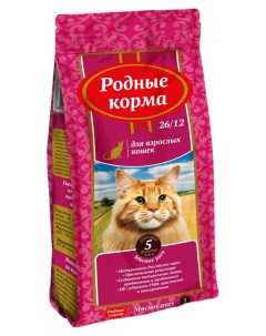 Сухой корм для взрослых кошек мясное рагу 2 кг Родные корма