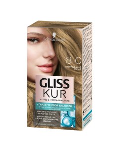 Краска для волос с гиалуроновой кислотой тон 8 0 Натуральный русый Gliss kur