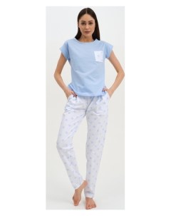 Пижама женская Звёздочки брюки футболка р 40 42 Kaftan