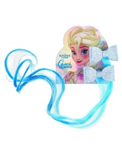 Набор прядей для волос на зажиме Бантики холодное сердце 2 шт голубые 40 см Disney