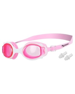 Очки для плавания детские беруши цвет розовый с белой оправой Onlitop