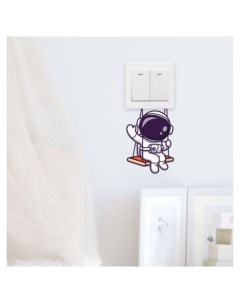 Наклейка на выключатель цветная Космонавт на качеле 11 5х15 см Nnb