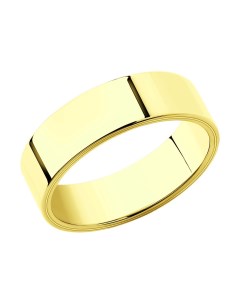 Обручальное кольцо из желтого золота 6 мм Sokolov