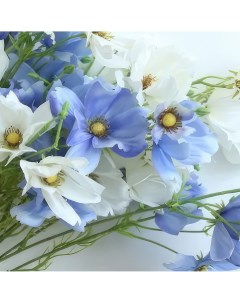 Цветы искусственные Маргаритка 57 5см цвет голубой Flodecor