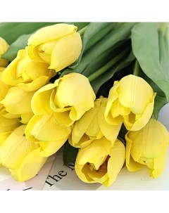 Цветы искусственные Тюльпан 35см желтый Flodecor