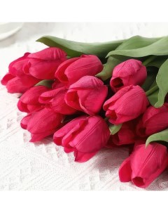 Цветы искусственные Тюльпан 35см красный Flodecor