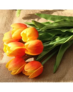 Цветы искусственные Тюльпан 50 5см оранжевый Flodecor