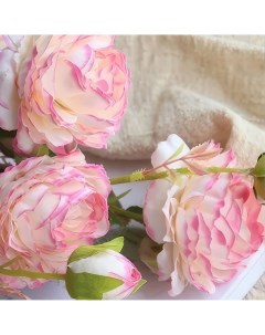Цветы искусственные Роза 61см цвет светло розовый Flodecor