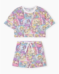 Пижама Oversize с аниме принтом для девочки Gloria jeans